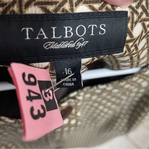 Talbots Rattan Cane Print 100% Cotton Fully Lined Button Up Jacket Office Work - Picture 5 of 12